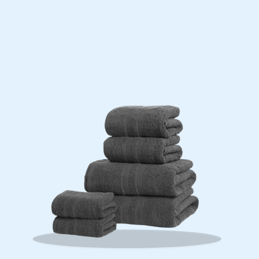 Natural Cotton Bath Towels Charcoal (Pack of 1 x 1)
