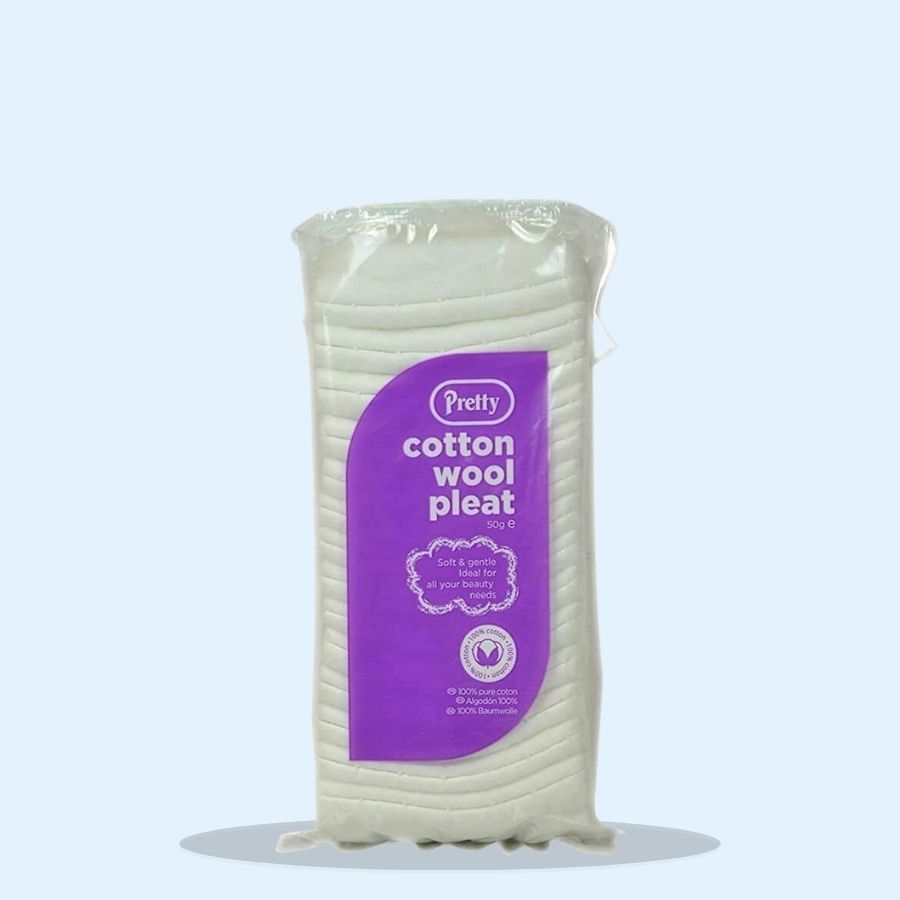 Pretty 100% Pure Cotton Wool Pleat 50g (Pack of 12 x 50g)