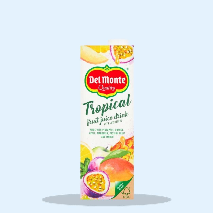 Del Monte Tropical Fruit Juice Drink with Sweeteners 1 Litre (Pack of 6 x 1ltr)