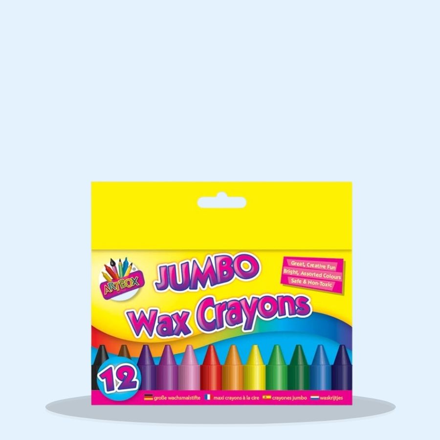 Jumbo Wax Crayons, Bright, Assorted Colours (Pack of 4 x 12s)