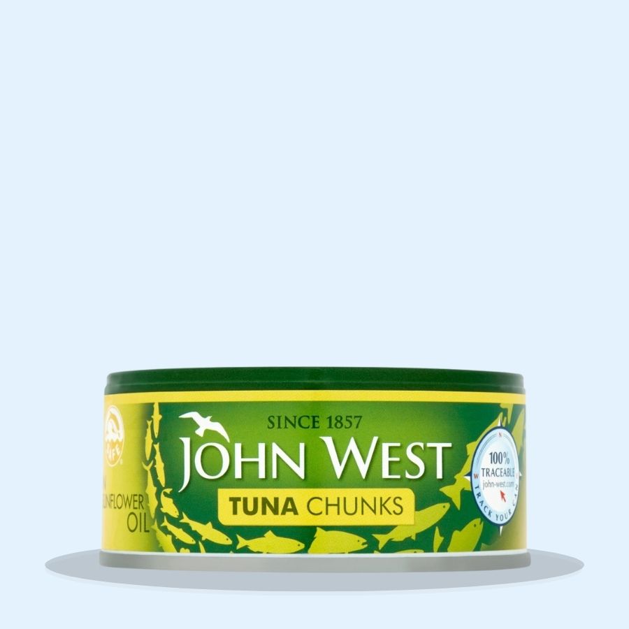 John West Tuna Chunks in Sunflower Oil (Pack of 12 x 145g)