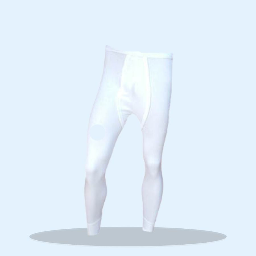 Mens Thermal Underwear Long Johns White (Pack of 1 x 1)