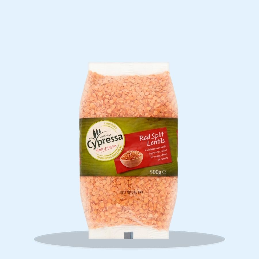 Cypressa Red Split Lentils 500g (Pack of 6 x 500g)