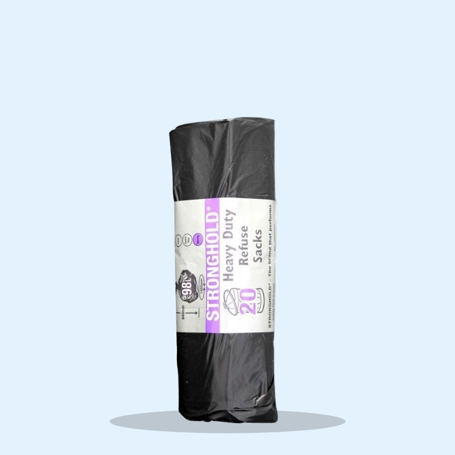 Stronghold Disposable Black Bin Bags 29x33 20s (Pack of 20 x 20's)