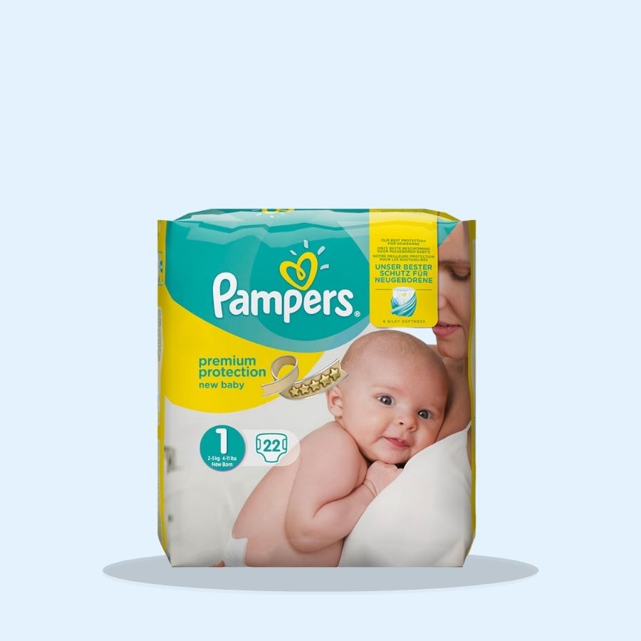 Pampers Baby Newborn 22s Size 1 (Pack of 4 x 22s)