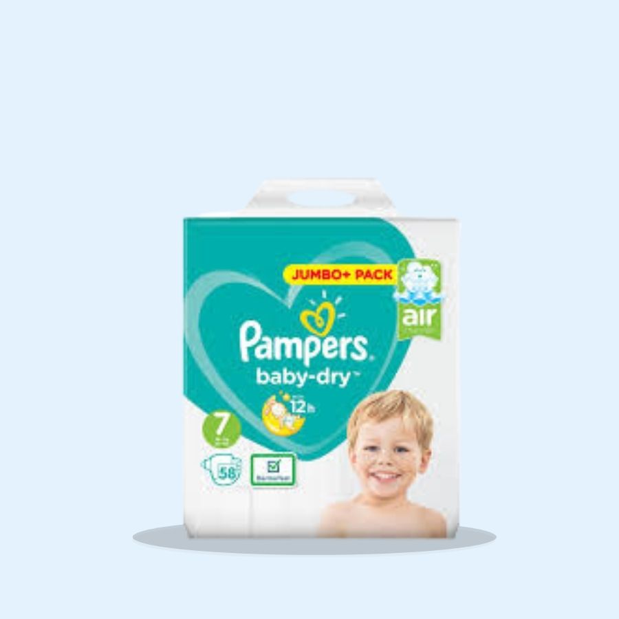 Pampers Baby Dry Size 7 58s (Pack of 2 x 58s)