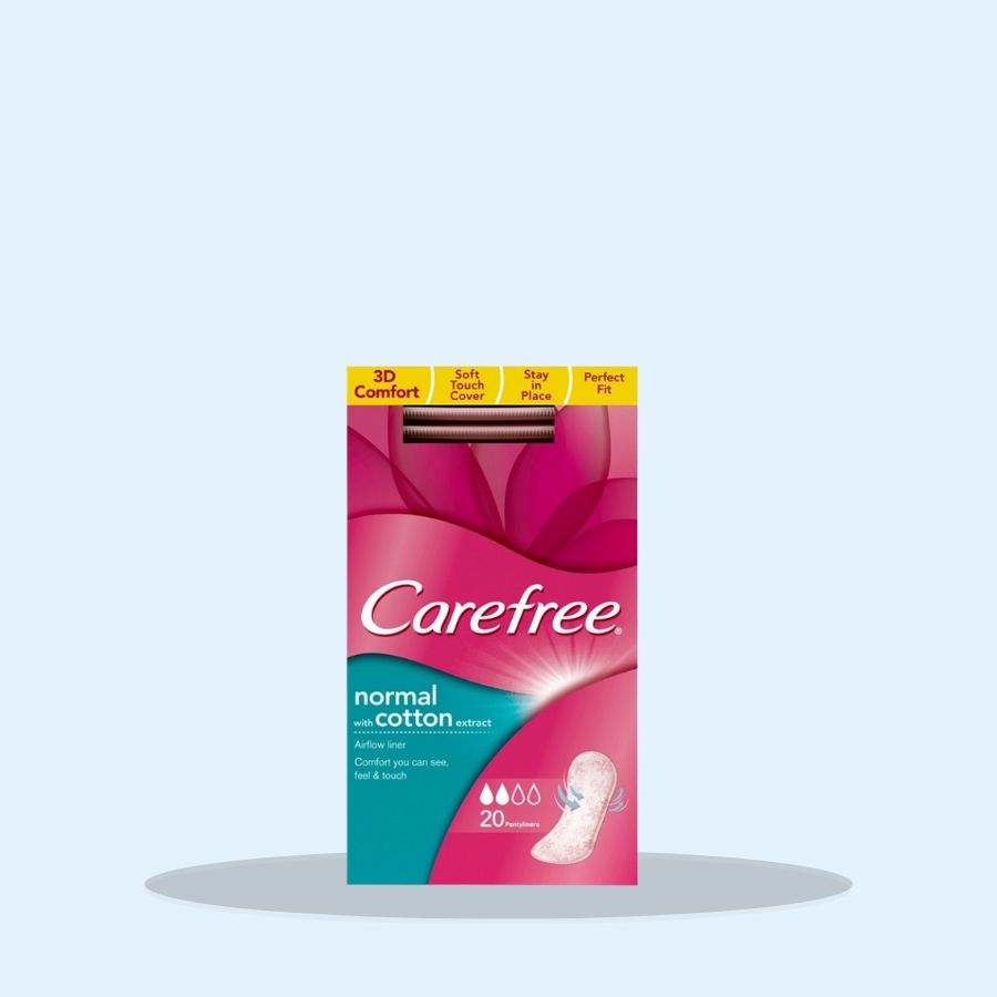 Carefree Normal Pantyliners with Cotton Extract 20s (Pack of 12 x 20s)