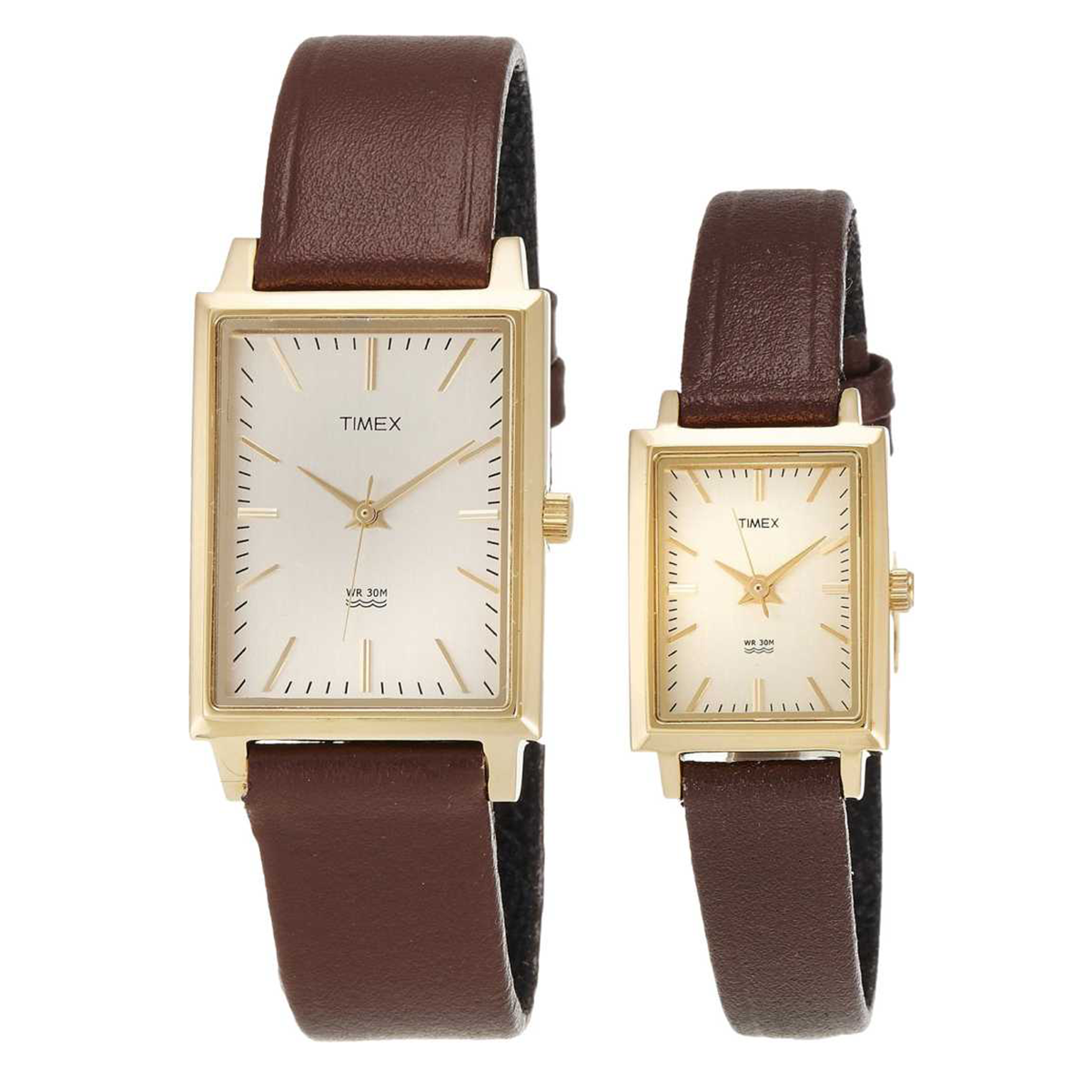 Timex Brown Leather Analog Watch for Couple – Porr&Sons