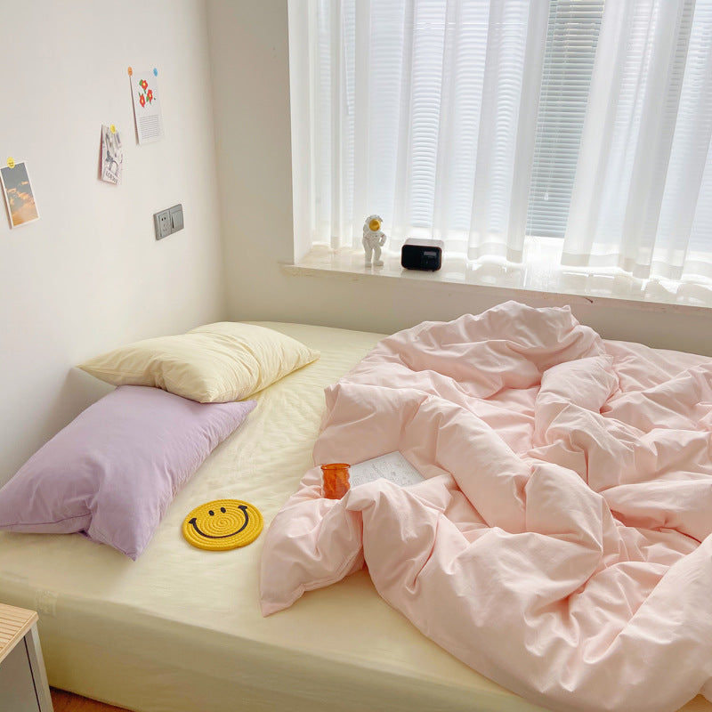 Danish Aesthetic Bedroom Pastel Color Bedding Bedsheet Set