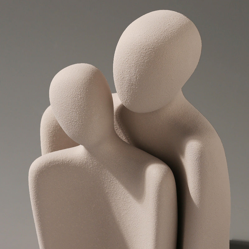 grey color abstract nordic couple sculpture home decor matt texture
