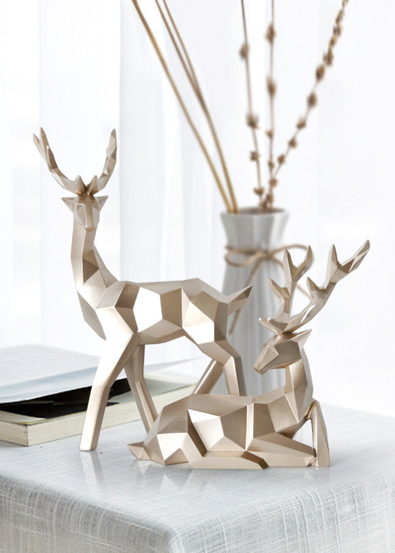 deer geometry scandinavian sculpture home ornaments
