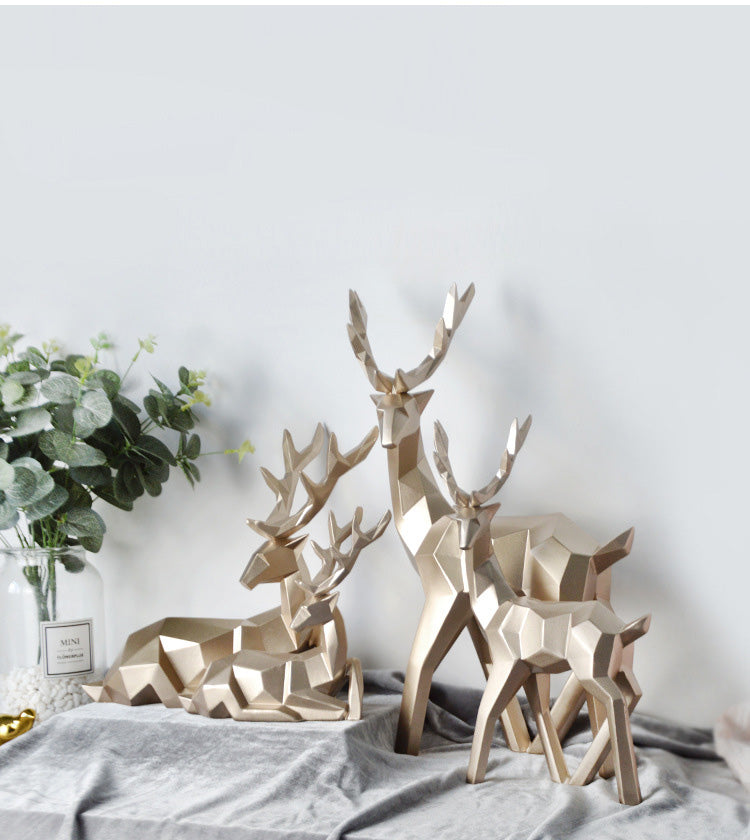 deer geometry scandinavian sculpture home ornaments