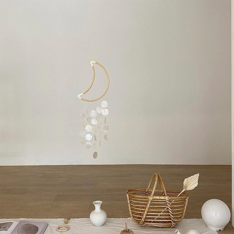 natural shell wind chime nursery room hanging decor