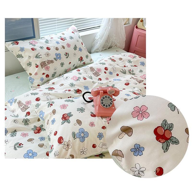 Cottagecore Cute Animal Rabbit Print Bedding Set for Kids Room Nursery Toddler Comforter Set
