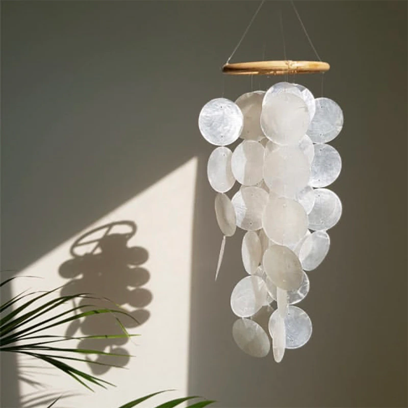 natural shell wind chime nursery room hanging decor