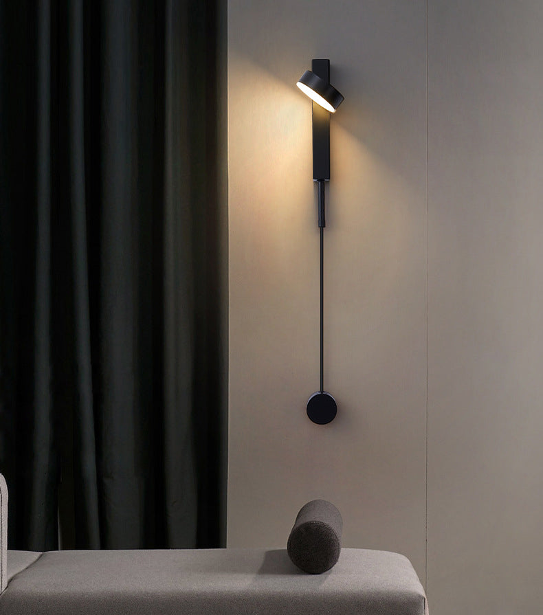 Black Color Nordic Minimalist Elegant Rotatable Wall Lamp