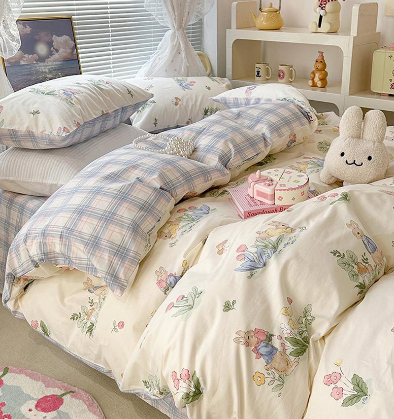 Cottagecore Peter Rabbit Print Bedding Set for Kids Room Nursery Toddler Comforter Set