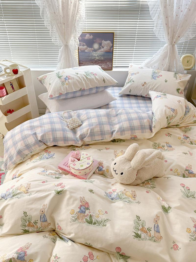 Cottagecore Peter Rabbit Print Bedding Set for Kids Room Nursery Toddler Comforter Set