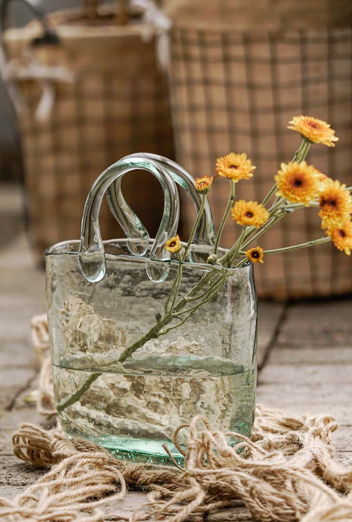 Glass Vase basket bag