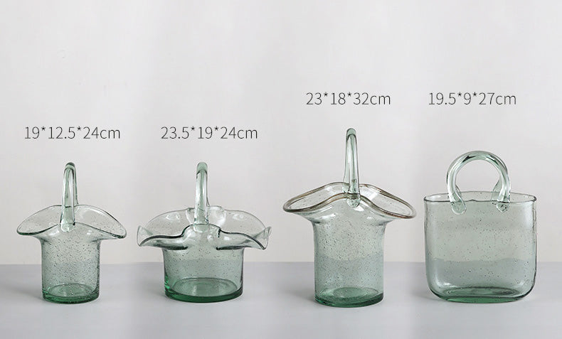 vase en verre panier panier transparent vase à fleurs