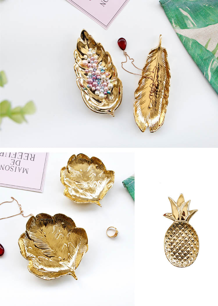 gold fruit jewelry tray