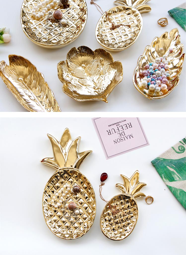 gold fruit jewelry tray