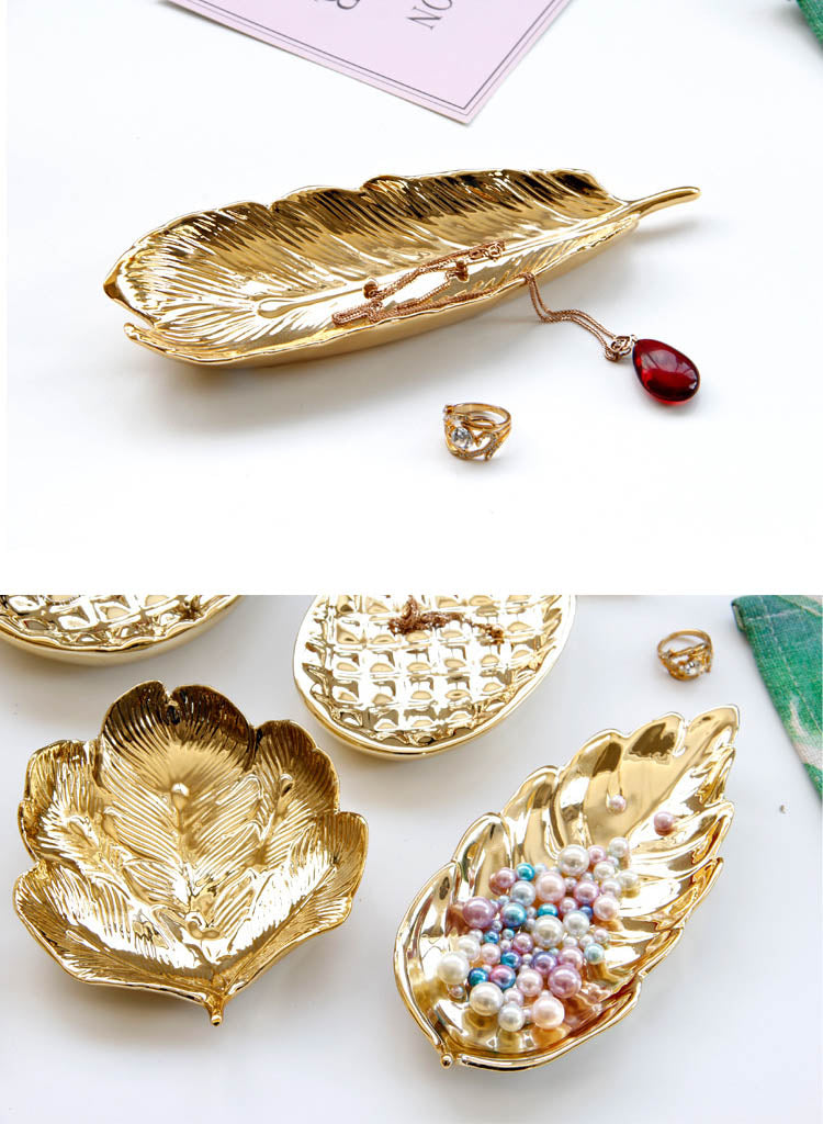 gold fruit jewelry tray