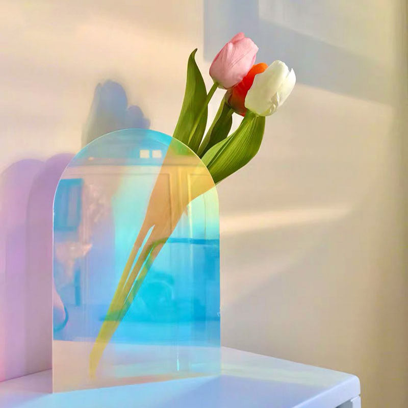 rainbow acrylic arch dreamy vase