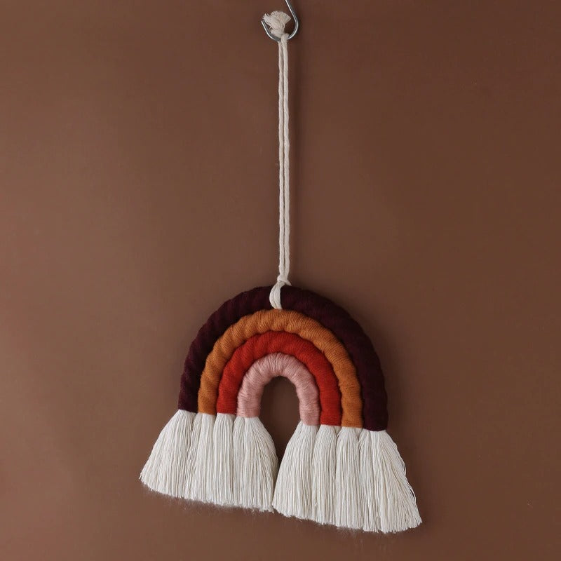 rainbow macrame wall decor