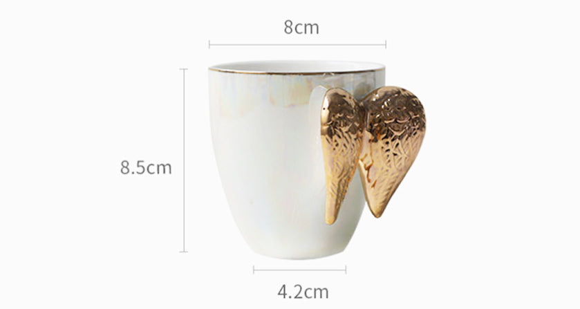 dreamy angel wing gold mug