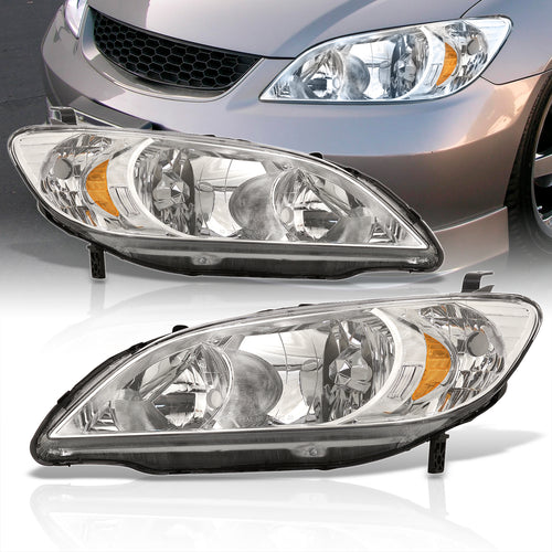 Honda Civic 2004-2005 Factory Style Headlights Black Housing Clear