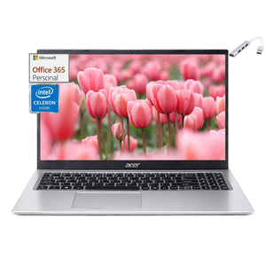 Acer Aspire 1 Slim 15.6" FHD Laptop, Intel Celeron N4500 Processor, 4GB RAM, 128GB eMMC, Windows 11 Home S Mode, Bundle with Cefesfy USBHUB - WetechMall