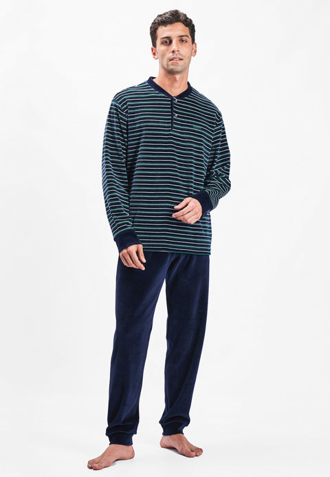 ▷ Premium Men's Green Stripes and Navy Stripes Made in Portugal PRODIGY