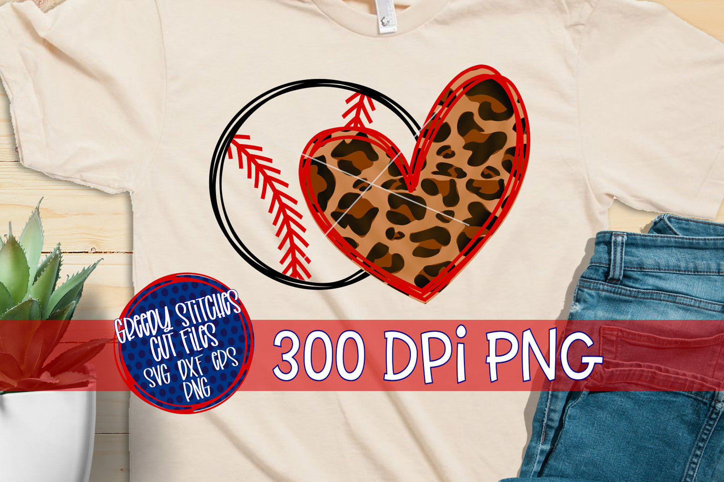 Baseball/Softball Heart Leopard PNG For Sublimation