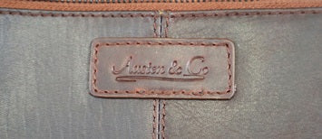Tan Brown Leather Messenger Bag Logo