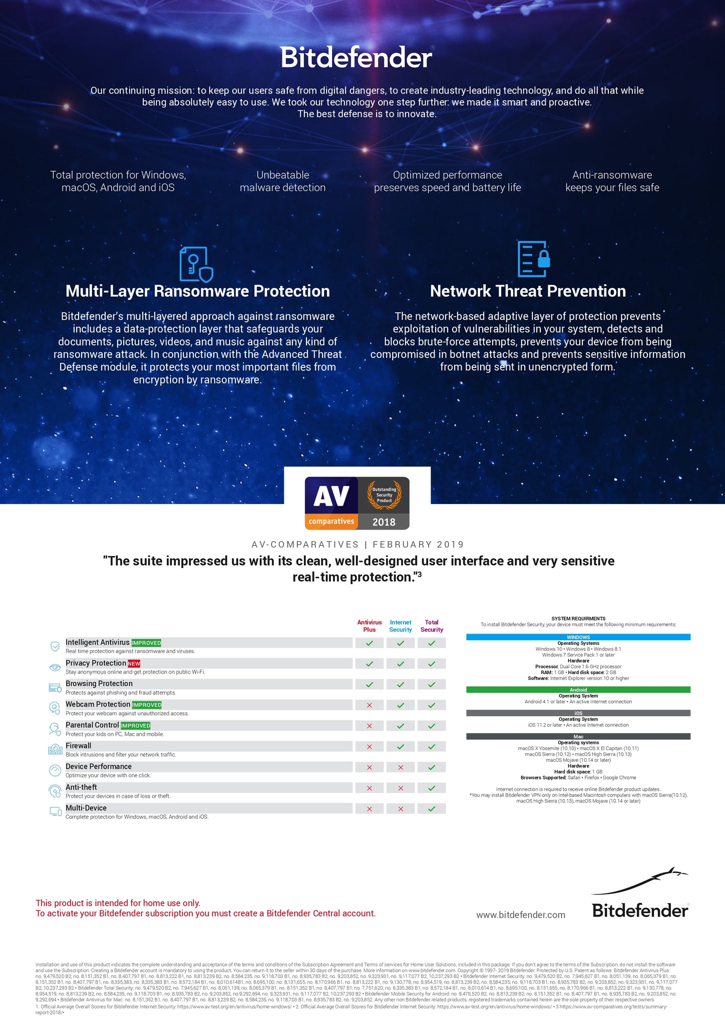 Bitdefender Total Security & Unlimited Premium VPN Datasheet Page 02