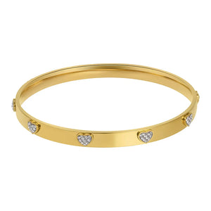 Gold Heart Stacking Bangle - Krysls