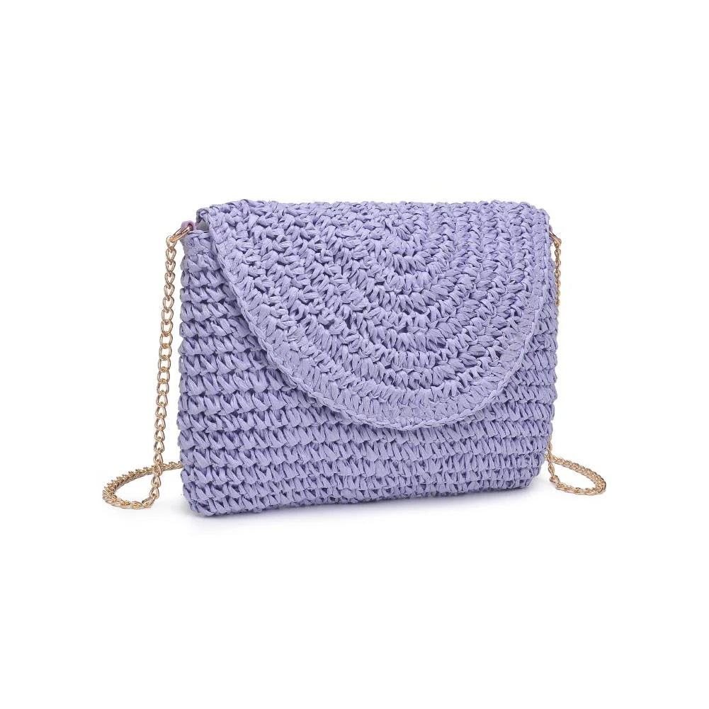 Mini Straw Crossbody Bag- Lavender