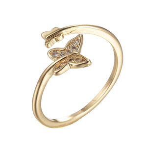 Dainty Butterfly Adjustable Ring - Krysls
