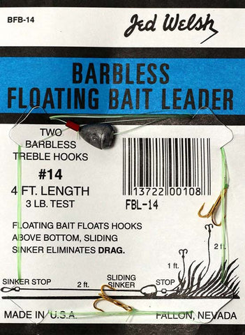 1 Hook Barbless Sturgeon Leader – Jed Welsh Fishing