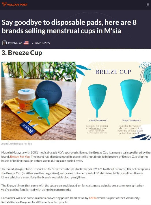 Goodbye disposable pads, hello menstrual cups