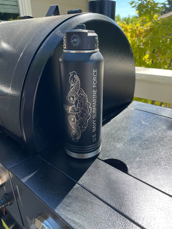 32 oz Laser Engraved Hydro Water Bottle - Black — Boots Bar and Grill