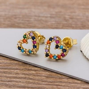 AIMIE - Rainbow Crystal Stud Earrings