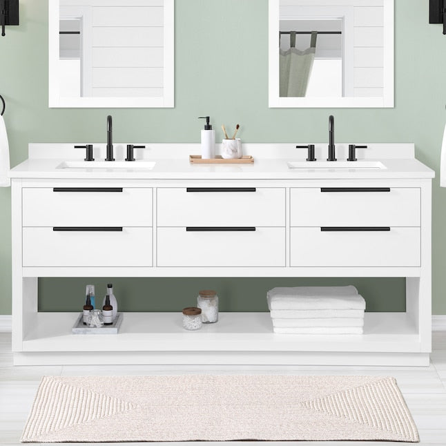 Origin 21 Beecham 72-in White Undermount Double Sink Bathroom Vanity with Top - $1080 - DISCOUNT BROS product image