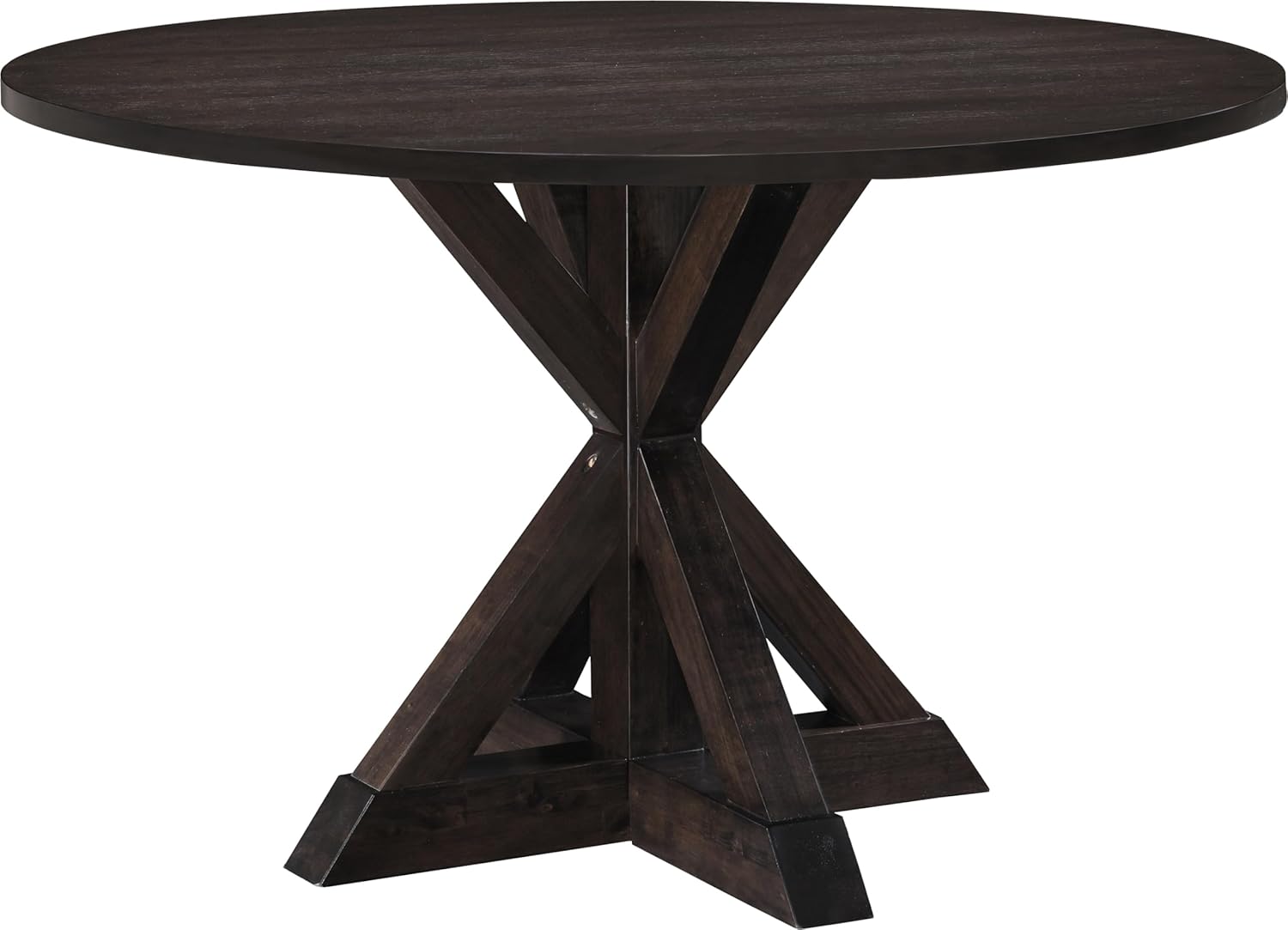Finch Alfred Round Solid Wood Rustic Dining Table (slight dent) - $180