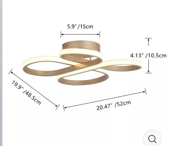 1-Light Gold LED Semi-Flush Mount Lighting (MC002-GD) - Only $40, a Concise Illumination Solution