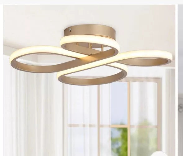 1-Light Gold LED Semi-Flush Mount Lighting (MC002-GD) - Only $40, a Concise Illumination Solution