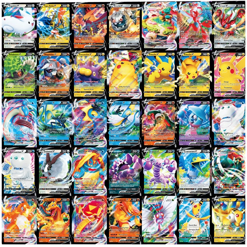 60100PCS French Version Pokemon Cards V VMAX EX GX MEGA TAG TEAM EX