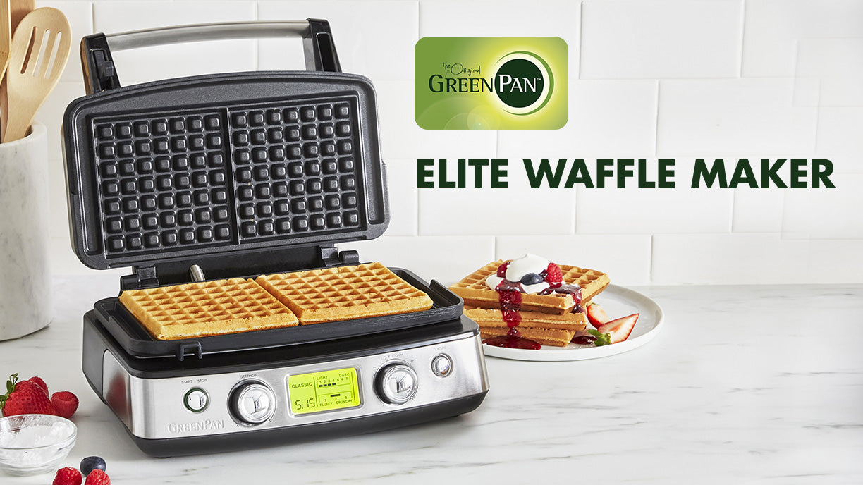 GreenPan Elite Ceramic Nonstick 4-Square Waffle Maker — Las Cosas