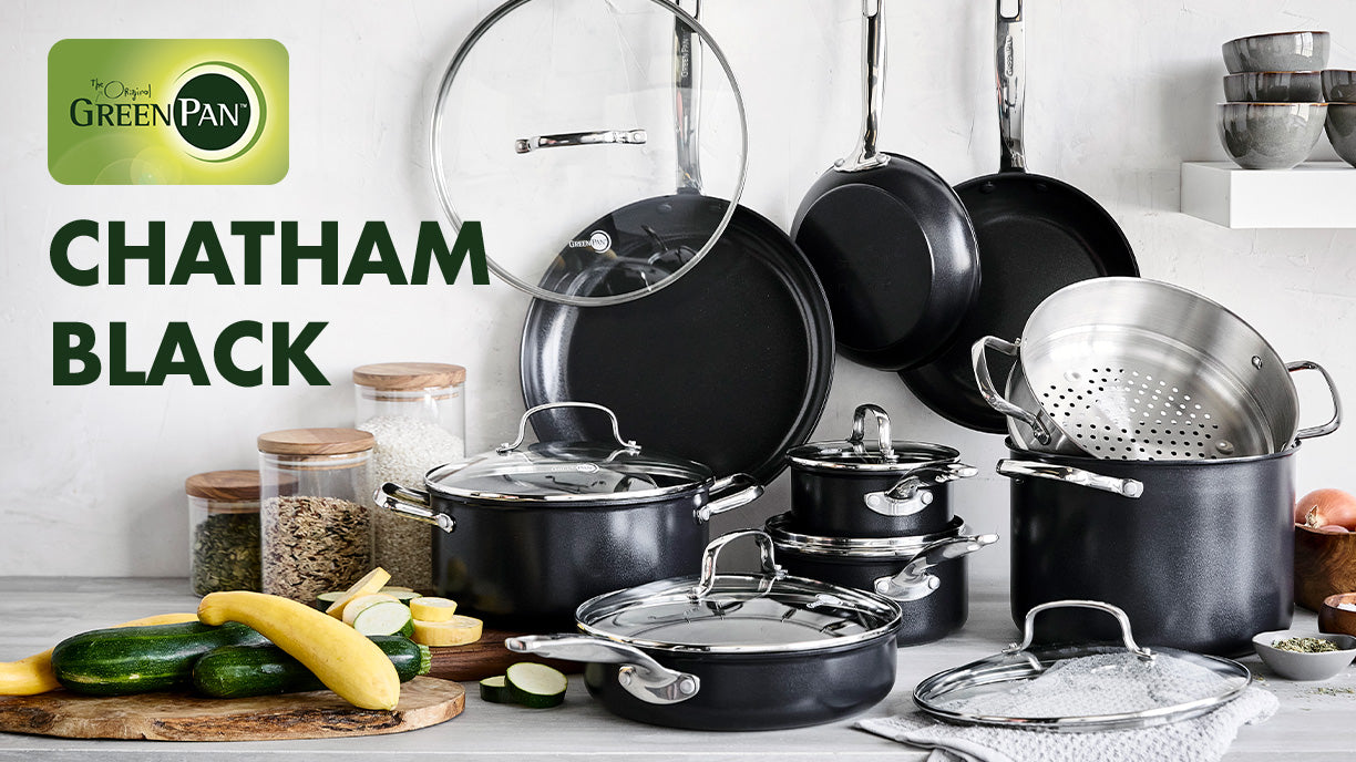 GreenPan™ Premiere Stainless-Steel Ceramic Nonstick Round Grill Pan